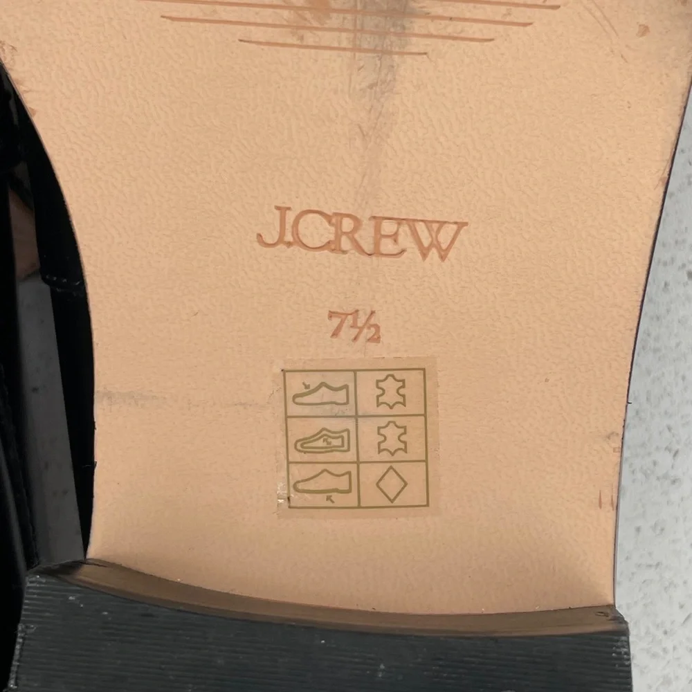 J. Crew Spazzolato Leather Jeweled Loafers - Size 7.5